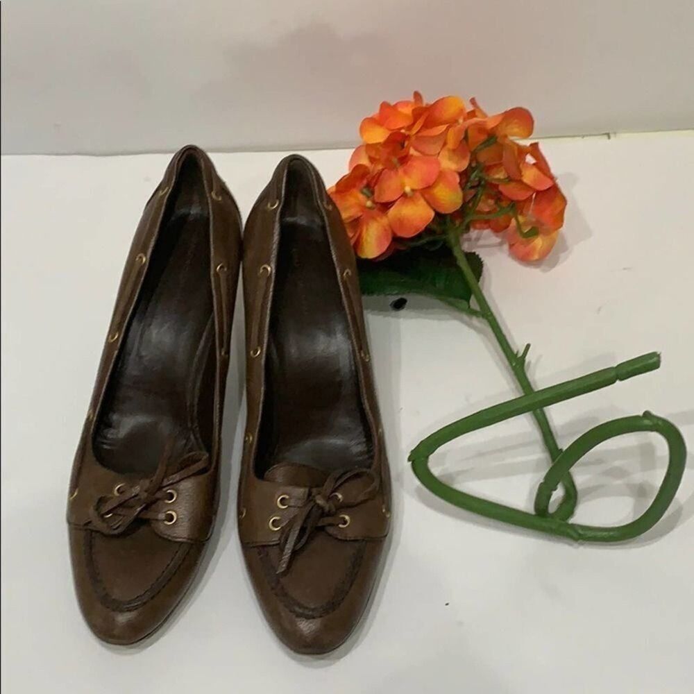 BALENCIAGA LEATHER‎ BROWN PUMPS SIZE 40 US …